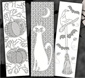 free Halloween coloring bookmarks