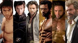 Hugh Jackman through all the Xmen movies as Logan/Wolverine