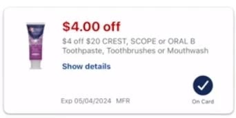 oral care CVS crt store Coupon (Select CVS Couponers)