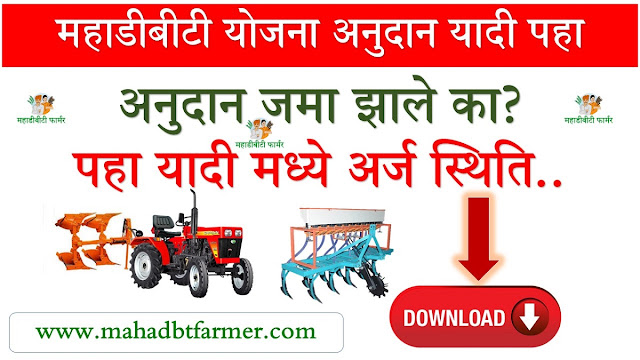 MahaDBT Farmer List : महाडीबीटी शेतकरी योजना अनुदान यादी डाऊनलोड करा | Subsidy List MahaDBT