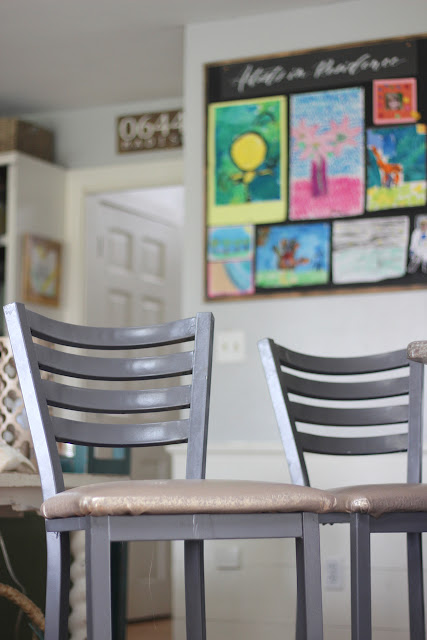 Fabric on Bar Stool