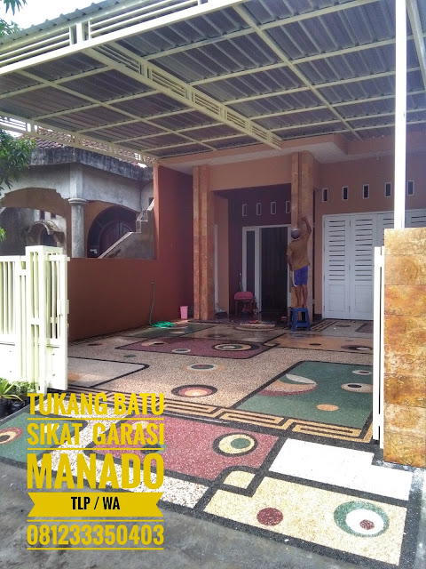 Tukang Batu  sikat  lantai  carpot garasi Manado rumah 