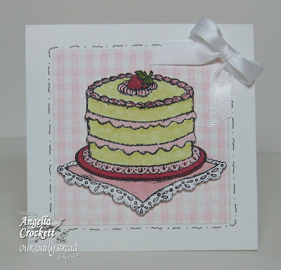 ODBD "Cake Single", "Gingham Background", "Birthday Blessings" Designer Angie Crockett