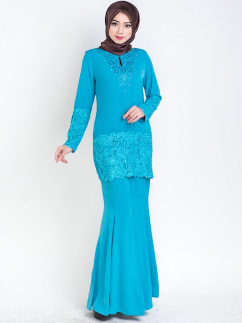 fesyen baju kurung lace moden terkini