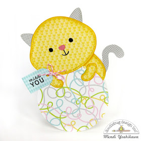Doodlebug Design Kitten Smitten Shaped Cards by Mendi Yoshikawa using New Cutting Files 