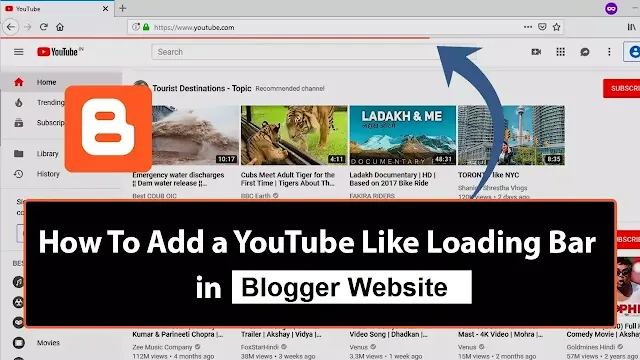 How to add Loading Bar in Blogger | How to add Progress bar in Blogger