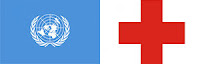 Флаговете на ООН и Червения кръст