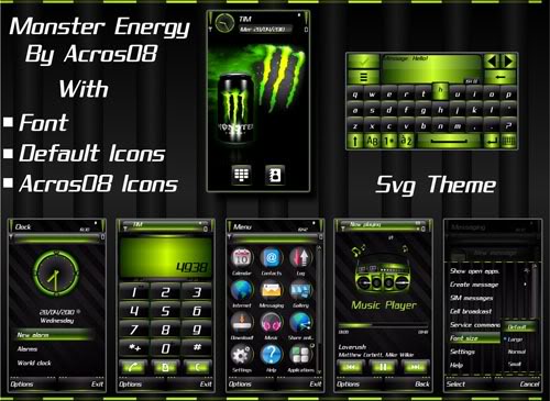 Tema Monster Energy um tema desenvolvido para Symbian S60v5