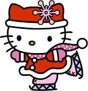 Hello Kitty is just skatin' by to say congratulations to, well, her, . (tutsking hello litty christmas)