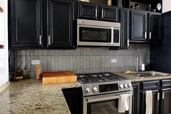 completed new kitchen backsplash tile installation
