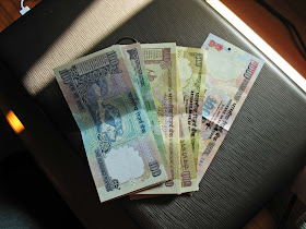 rupee notes laptop background