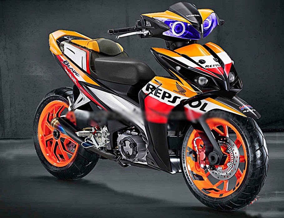 modifikasi motor honda blade repsol