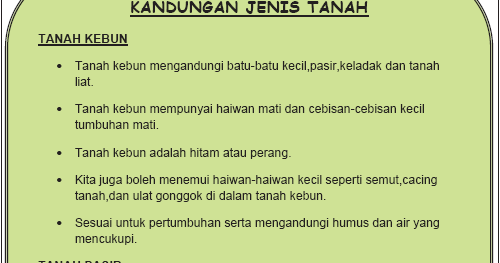 Sains Tahun 3 Tanah