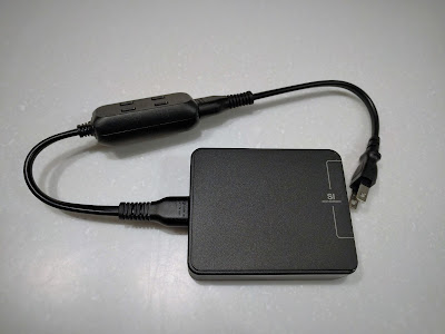 GVDV USB Type-C充電器にサンワサプライショートケーブルとiBUFFALO ACアダプター用タップを接続した画像