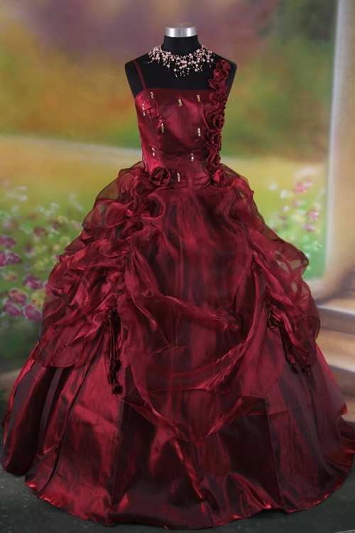 black and red wedding dress 