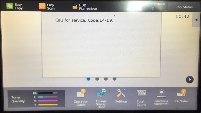 Sharp MX-5050V Error “Call for service L4-19” Solutions