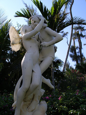 Marble sculpture of Cupid and Psyche, Versailles Gardens, Paradise Island, Bahamas.