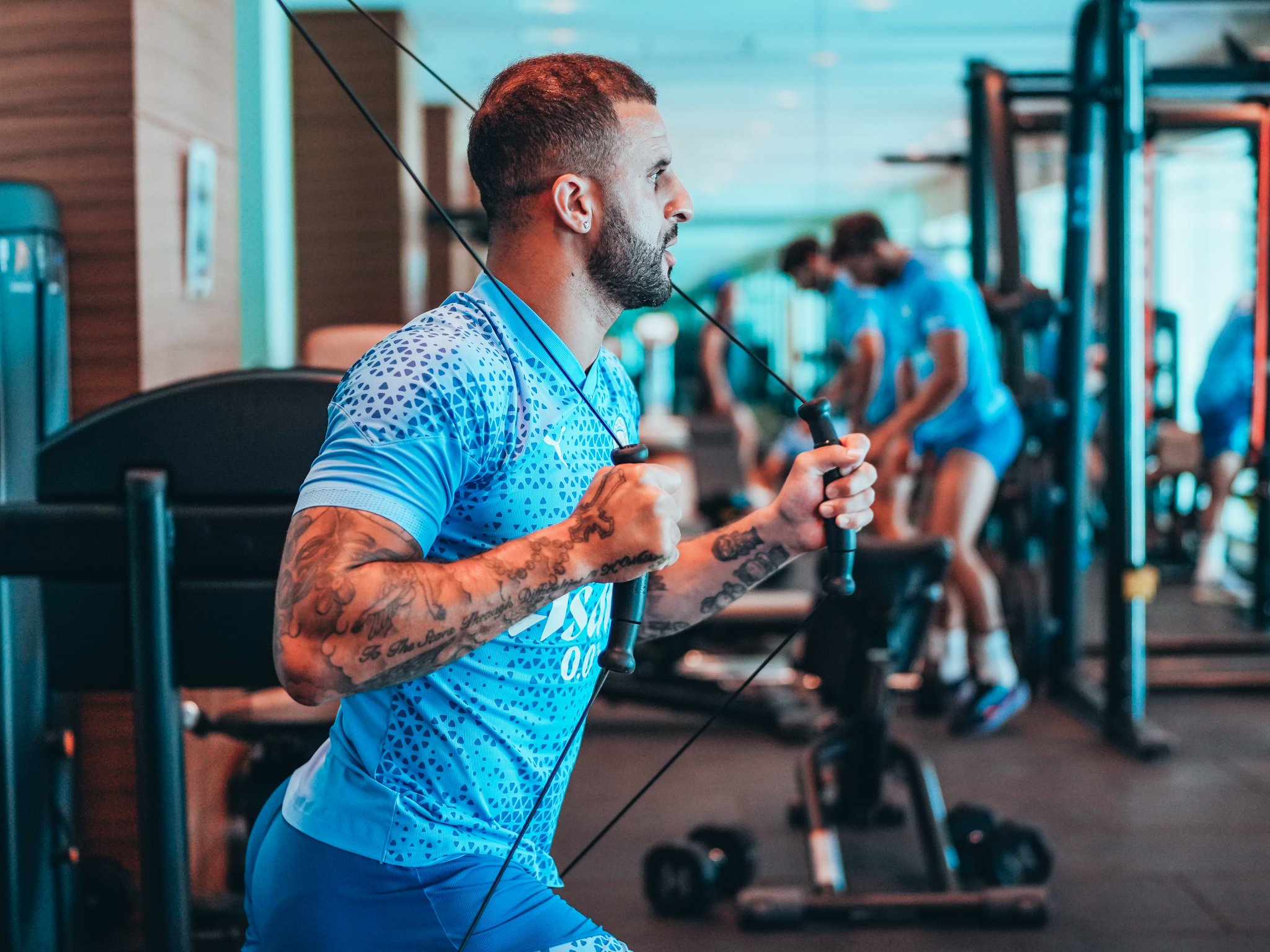 Manchester City Norwegian striker, Erling Braut Haaland, "hitting the gym"