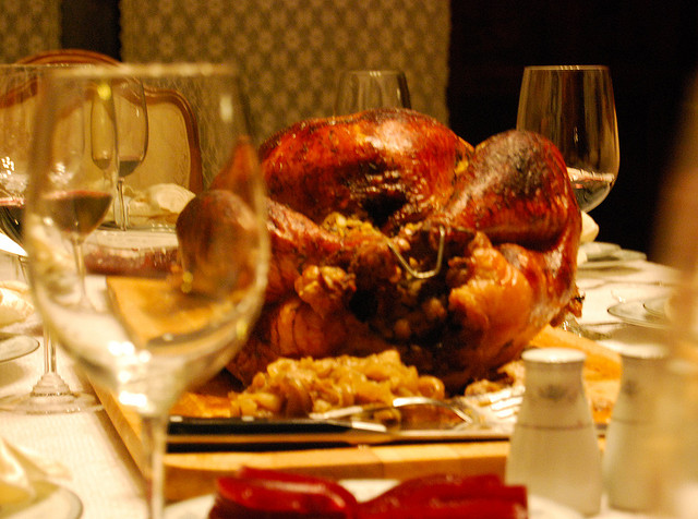 It's difficult to avoid gaining weight at the holidays due to the enormity of the holiday feasts.