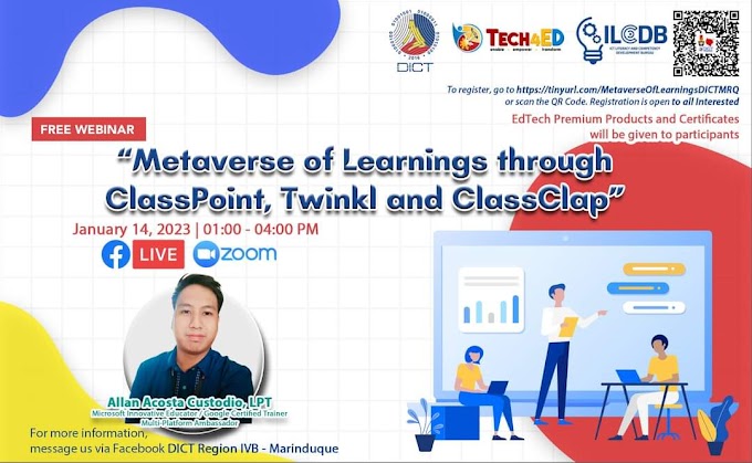 Free ICT Training on Metaverse of Learnings through ClassPoint, Twinkl and ClassClap | January 14 | Register Now!