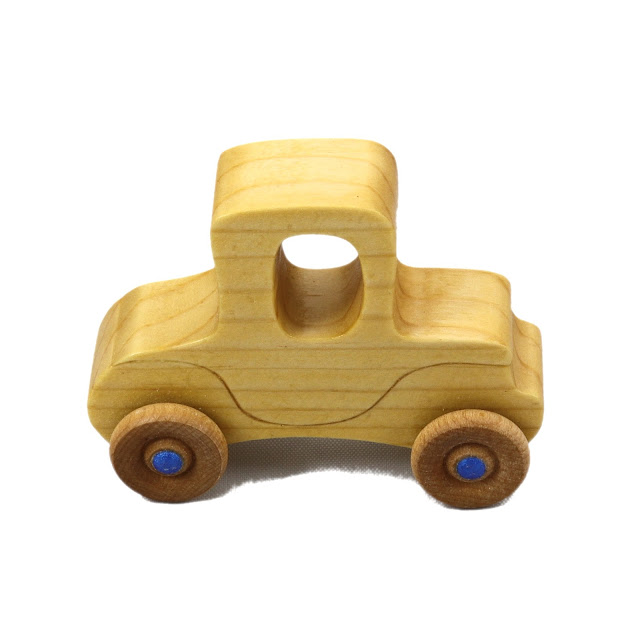 Handmade Wooden Toy Car Itty Bitty Mini Vintage Model-T Play Pal Pocket Car Size