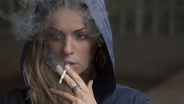 Girl Smoking a cigarette