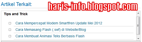 Cara Membuat Artikel Terkait/Related Post