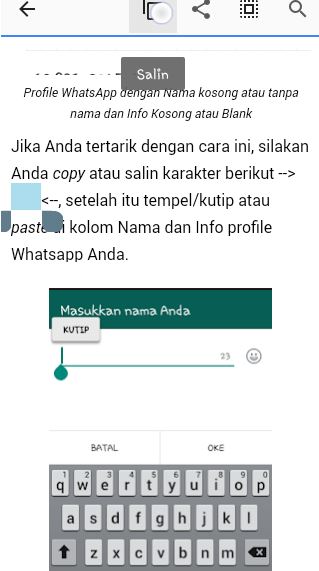 Cara Menyembunyikan Nama Pengguna WhatsApp Kosong