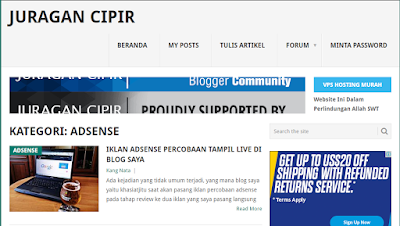 Pengalaman Baca Artikel Juragan Cipir Seputar Adsense