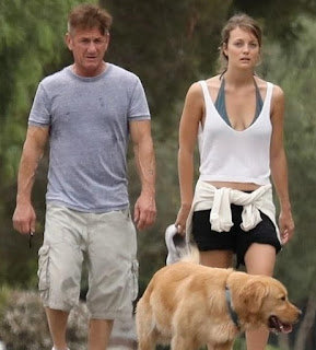 Leila George walking along with her ex-husband Sean Penn & their dog