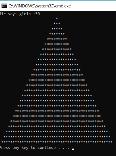 Girilen Değere Göre Piramit Yapan Program