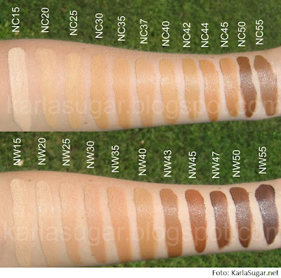 mac swatches cores