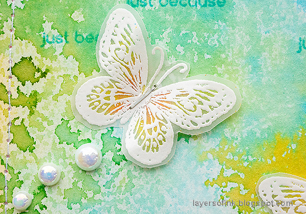 Layers of ink - Wax Paper Resist Video Tutorial by Anna-Karin Evaldsson. Vellum butterfly.