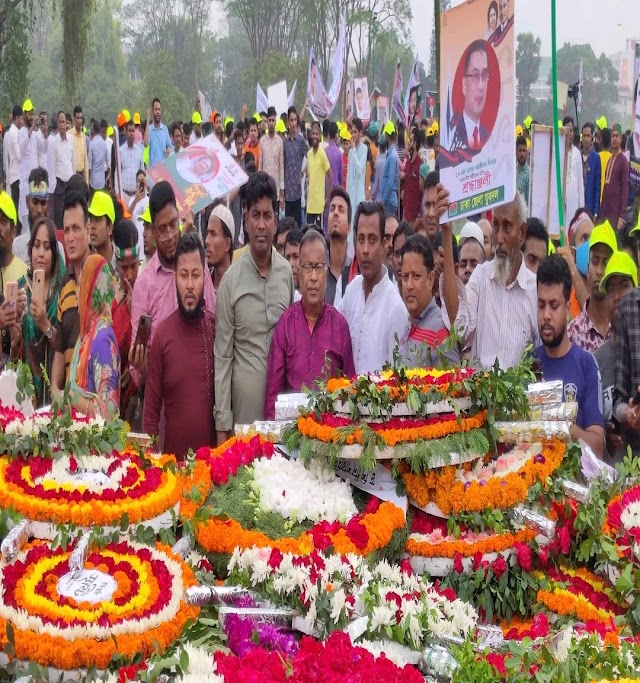 জাতীয় স্মৃতিসৌধে বেগম খালেদা জিয়ার প্রাক্তন এপিএস-২ আবদুল মতিন খানের শ্রদ্ধা 