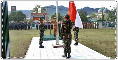 "Pupuk Soliditas" Kodim 0311/Pessel Gelar Upacara Gabungan TNI-POLRI Dan Pemda Kab. Pessel