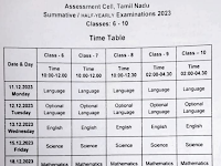 DGE - HALF YEARLY EXAM 2023 - TIME TABLE (6-12) DOWNLOAD