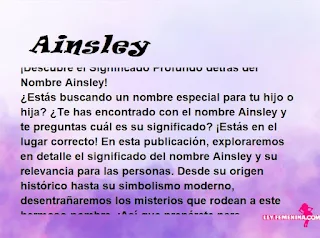 significado del nombre Ainsley