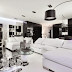 Modern Apartment Decoration in White and Black Color Themed