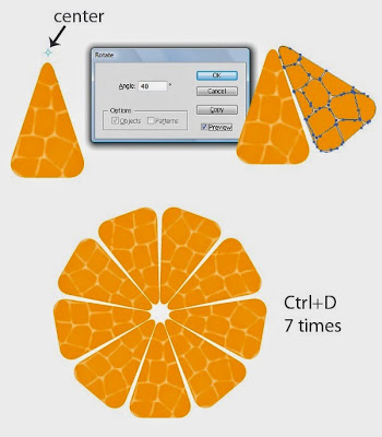 Cách vẽ quả cam cắt đôi trong Illustrator