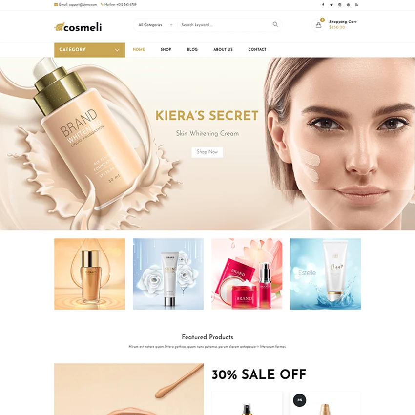 Cosmeli - Cosmetics & Beauty WooCommerce Theme 