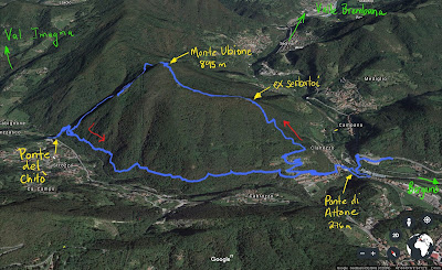 GPS tracks for round-trip hike from Clanezzo to Monte Ubione and back