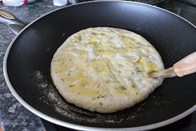 Food Lust People Love: Keema Naan - spicy lamb cooked with peas and carrots stuffed into soft dough and cooked in a non-stick pan - makes a wonderful starter or can even star in a meal rounded out by a crunchy side salad or cucumber raita.