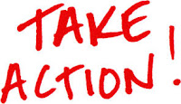 Take Action written in red, informal capital letters