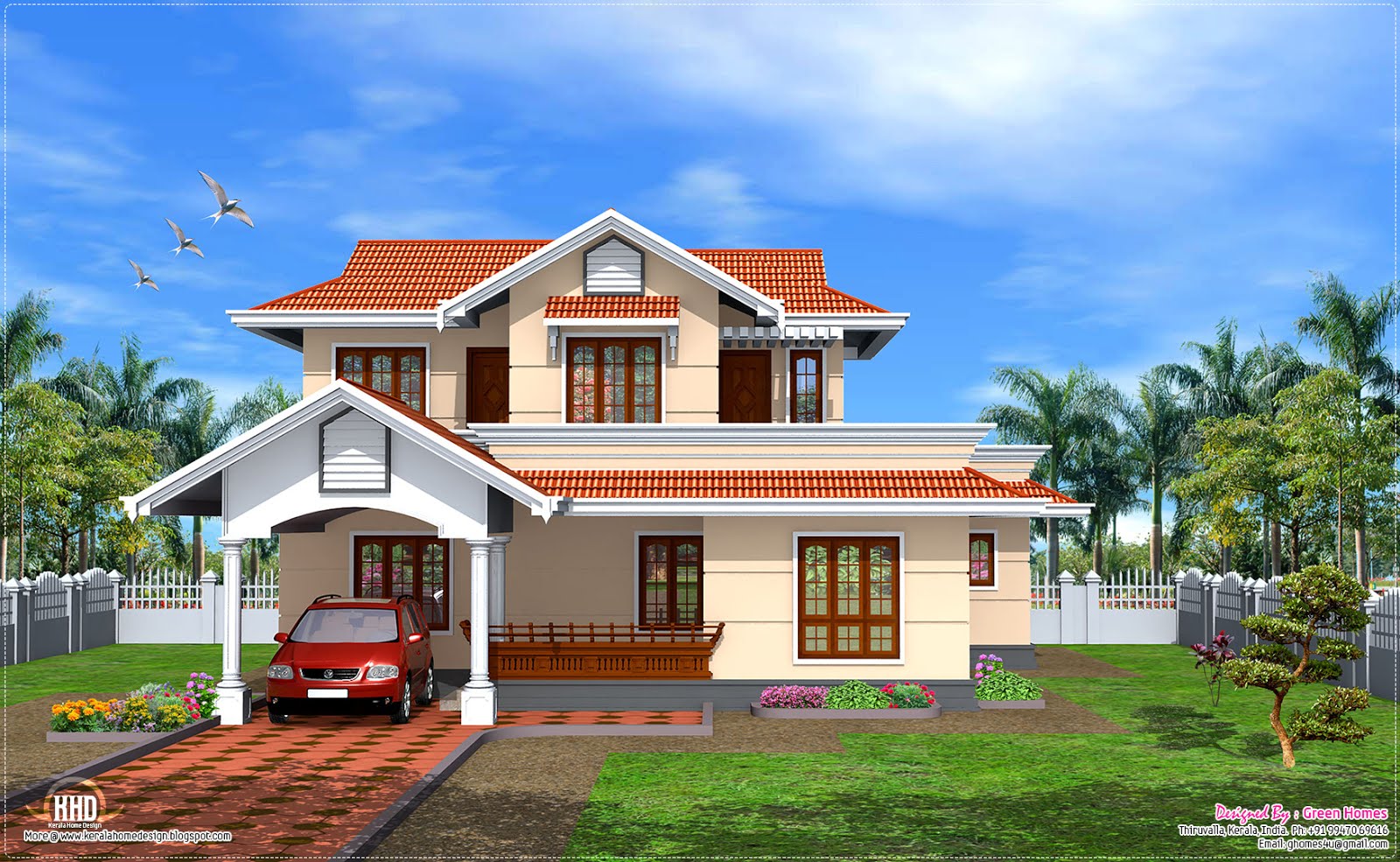  Kerala  model  1900 sq feet home  design House  Design Plans 