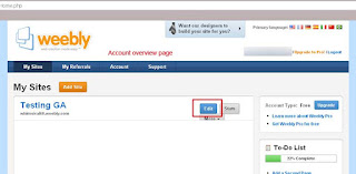 Weebly account overview