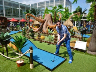 A kraken on the pop-up Pirate Adventure Golf at the Centre MK in Milton Keynes