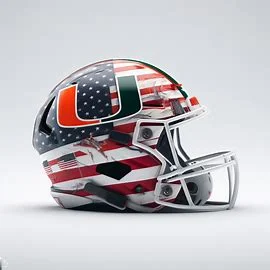 Miami (FL) Hurricanes Patriotic Concept Helmet