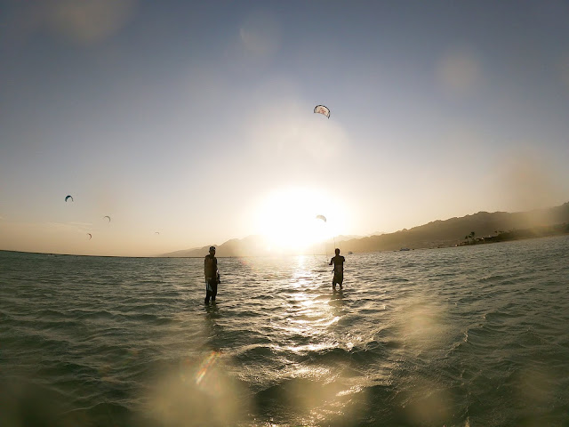 Kitesurfing in Dahab Lagoon, Dahab, Egypt