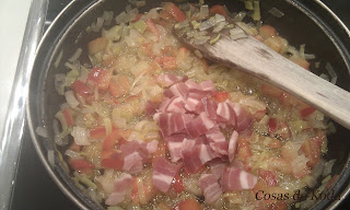 Pasta con panceta y queso