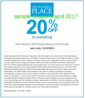 Childrens Place coupons april 2017